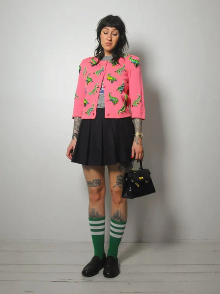 y2k Michael Simon Alligator Cardigan
