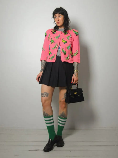 y2k Michael Simon Alligator Cardigan