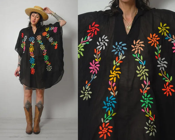 1970's Embroidered Tunic Dress