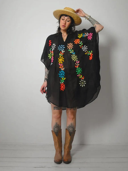 1970's Embroidered Tunic Dress
