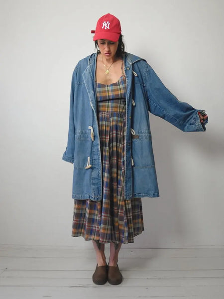 Oversized Denim Sailor Chore Coat