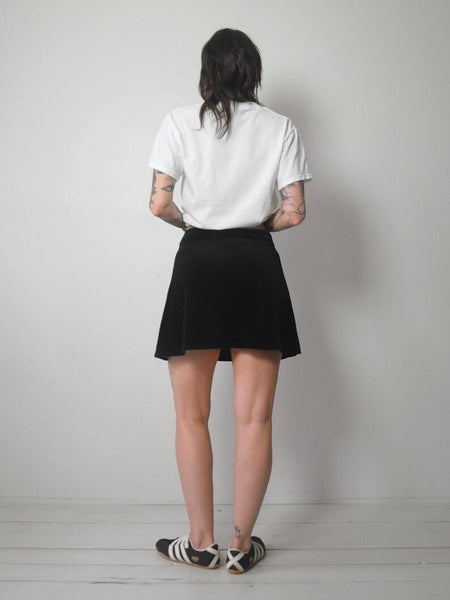 90's Black Velvet Mini Skirt