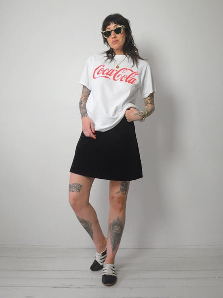 90's Black Velvet Mini Skirt