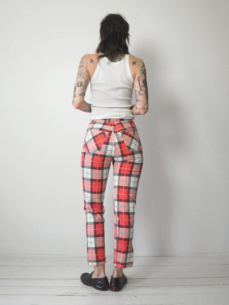 1980's Tartan Plaid Jeans 26x27.5