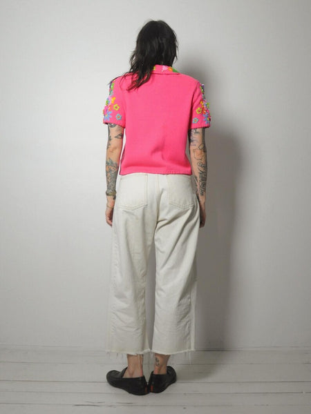 1996 Michael Simon 3D Flower Cardigan