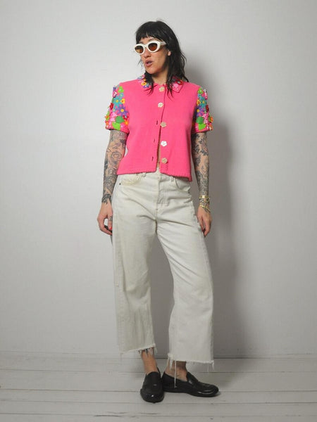 1996 Michael Simon 3D Flower Cardigan