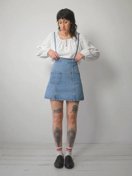 90's Denim Suspender Mini Dress