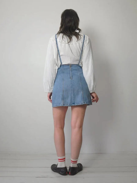 90's Denim Suspender Mini Dress