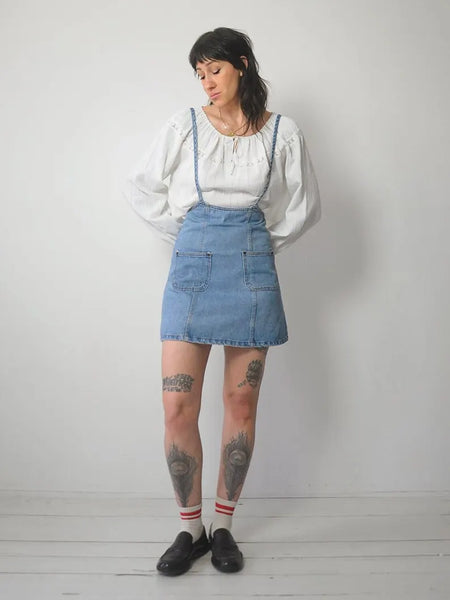 90's Denim Suspender Mini Dress