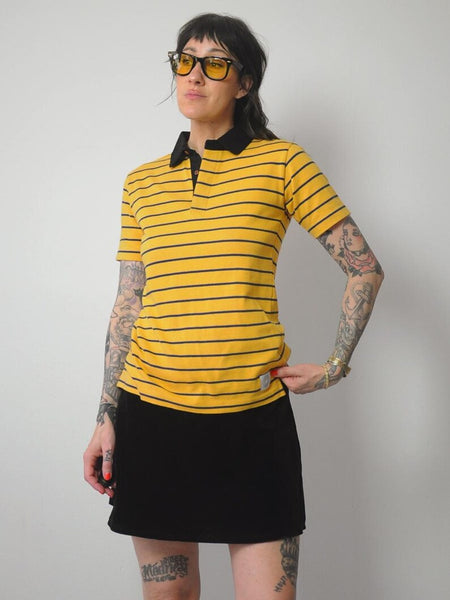 1980's Calvin Klein Striped Polo Shirt
