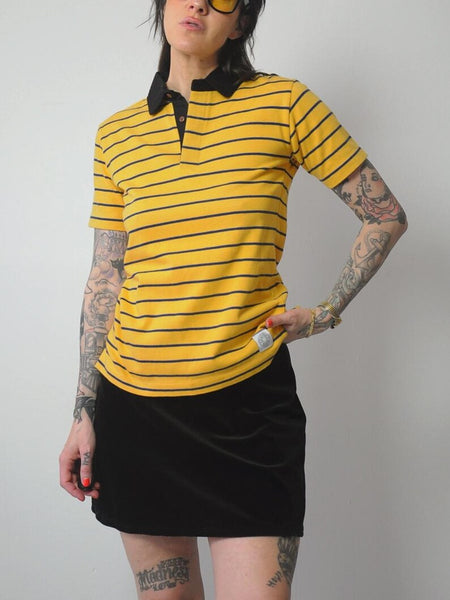 1980's Calvin Klein Striped Polo Shirt