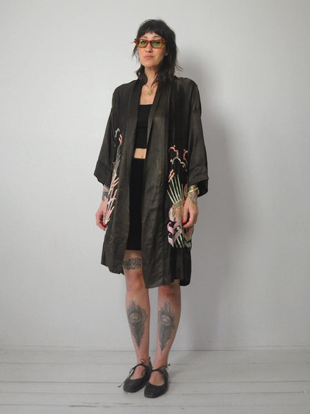 1920's Silk Embroidered Art Deco Robe