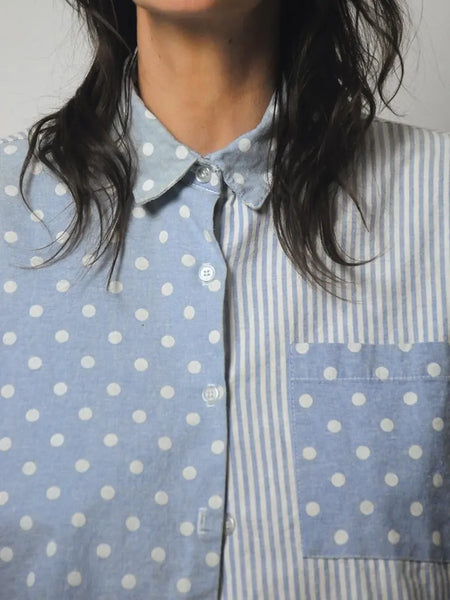 1980's Polka Dot & Stripe Shirt