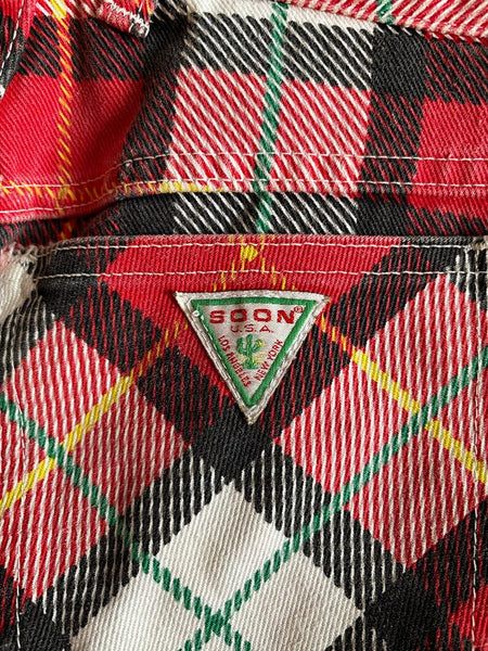 1980's Tartan Plaid Jeans 26x27.5