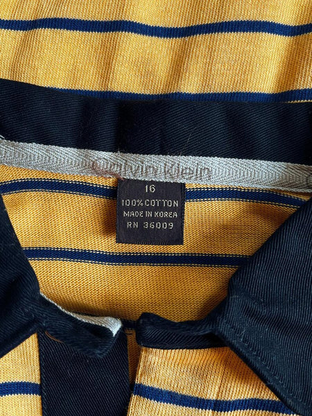 1980's Calvin Klein Striped Polo Shirt