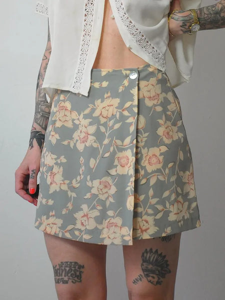 90's Floral Mini Skort