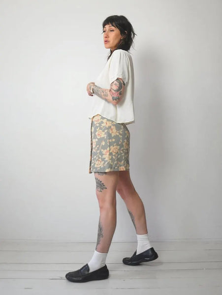 90's Floral Mini Skort