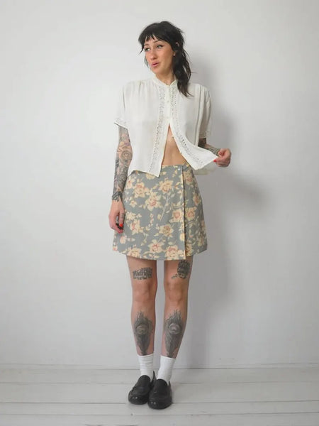 90's Floral Mini Skort