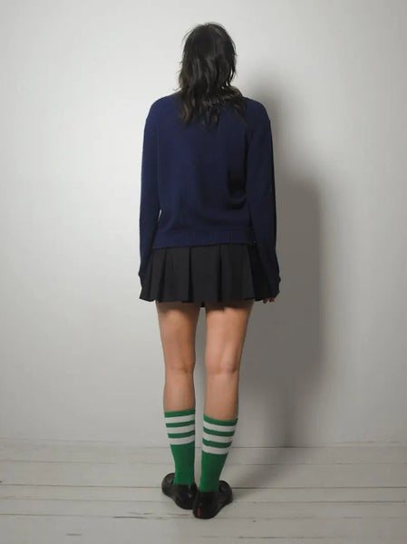 Navy Oversized Lacoste Cardigan