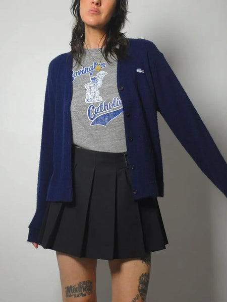 Navy Oversized Lacoste Cardigan