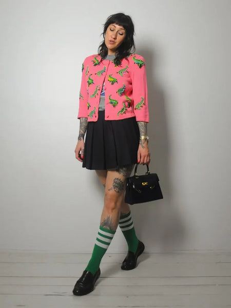 y2k Michael Simon Alligator Cardigan