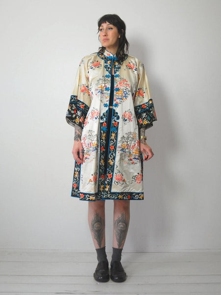Silk Embroidered Kimono Robe