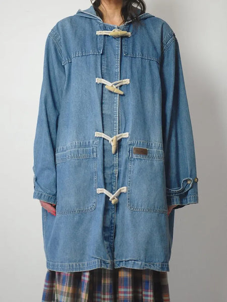 Oversized Denim Sailor Chore Coat