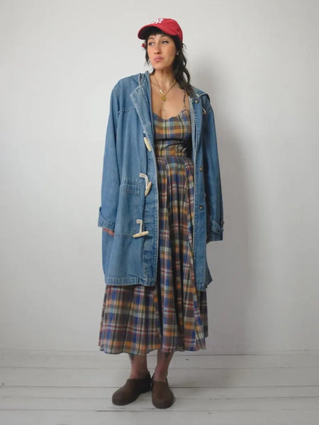 Oversized Denim Sailor Chore Coat