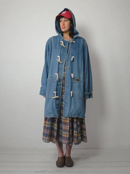 Oversized Denim Sailor Chore Coat