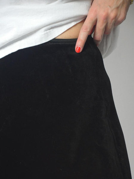 90's Black Velvet Mini Skirt