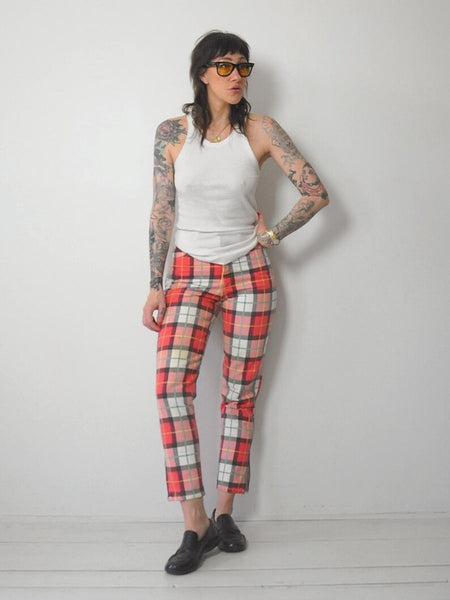 1980's Tartan Plaid Jeans 26x27.5