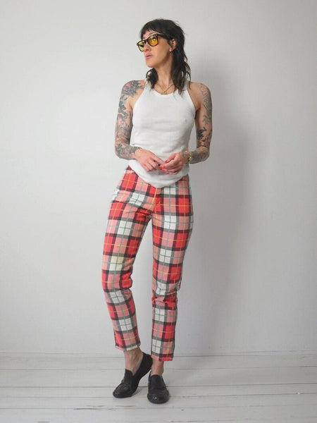 1980's Tartan Plaid Jeans 26x27.5