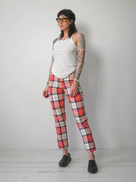 1980's Tartan Plaid Jeans 26x27.5