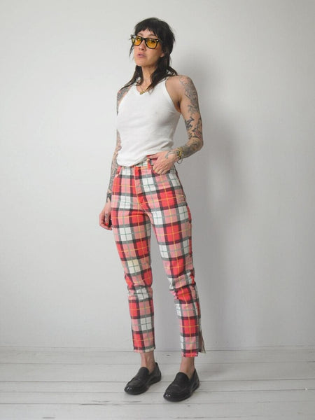 1980's Tartan Plaid Jeans 26x27.5