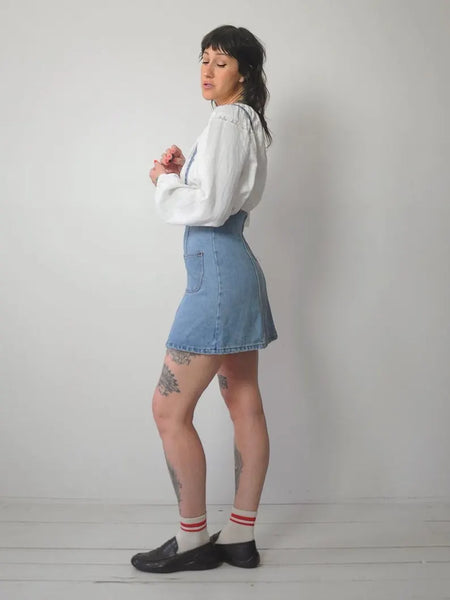 90's Denim Suspender Mini Dress