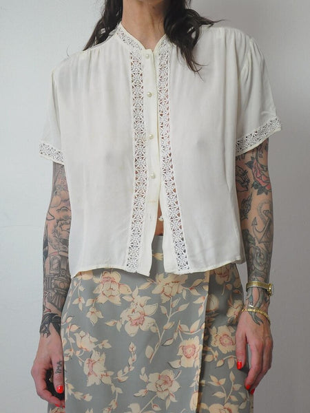 1950's Crochet Lace Blouse