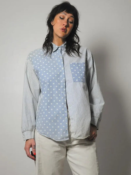 1980's Polka Dot & Stripe Shirt