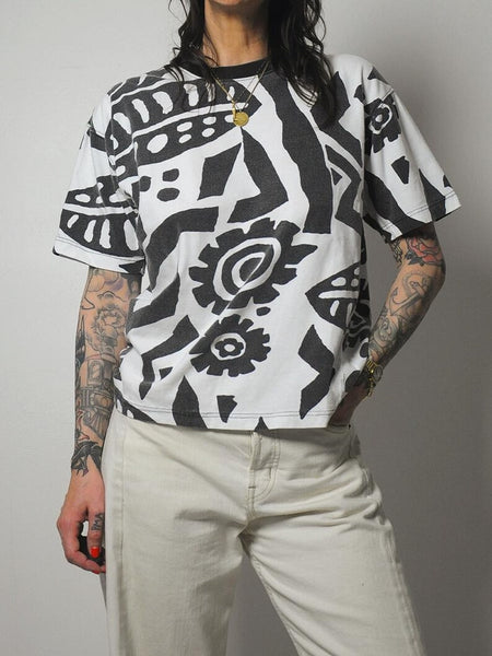 90's Abstract Print Tshirt