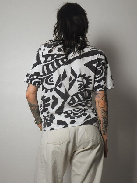 90's Abstract Print Tshirt