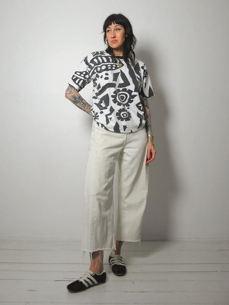 90's Abstract Print Tshirt