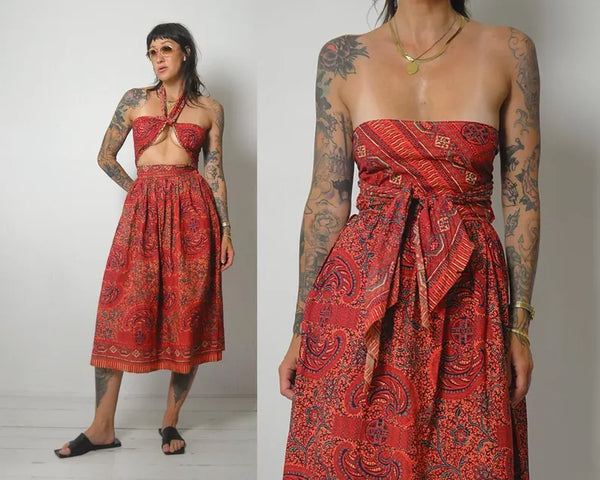 1970's Batik Cotton Sundress