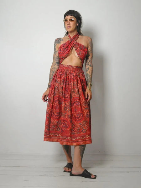 1970's Batik Cotton Sundress