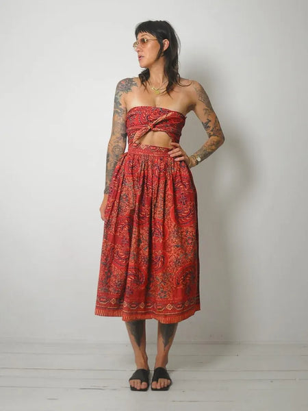 1970's Batik Cotton Sundress
