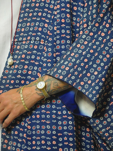 1940's Floral Raw Silk Kimono