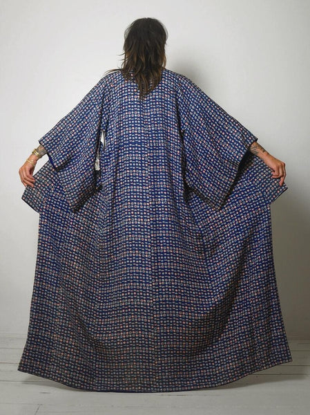 1940's Floral Raw Silk Kimono