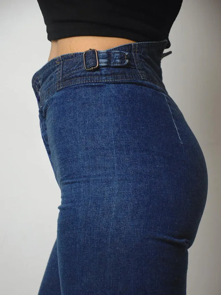 1970's Indigo Buckle Bellbottoms