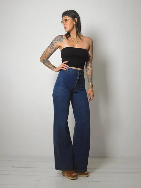 1970's Indigo Buckle Bellbottoms