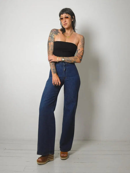 1970's Indigo Buckle Bellbottoms