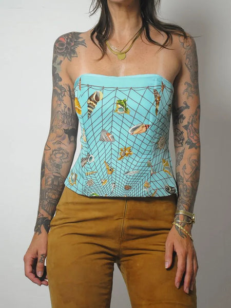 Silk Seashell Net Corset