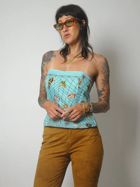 Silk Seashell Net Corset